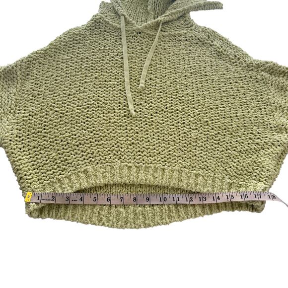 Pilcro Anthropologie Sailcloth Hooded Sweatshirt Cropped Loose Knit Green Small - Picture 14 of 15